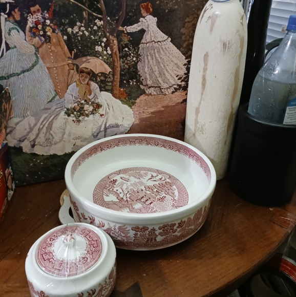 🍅🥣Walker China Heavy Vintage Serving. 🏕 Bowl&Gravy Bowl🥣Made in U.S.A. - Picture 3 of 13